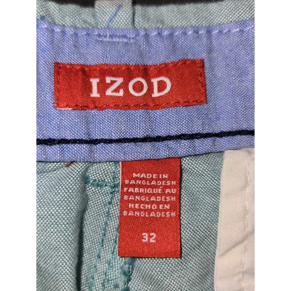 Izod Shorts Mens 32 Seafoam green chino straight regular EUC - Picture 3 of 7